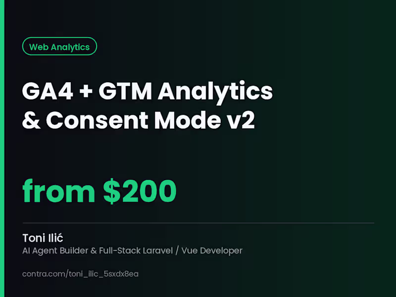 Cover image for GA4 + GTM Analytics & Consent Mode v2 Setup
