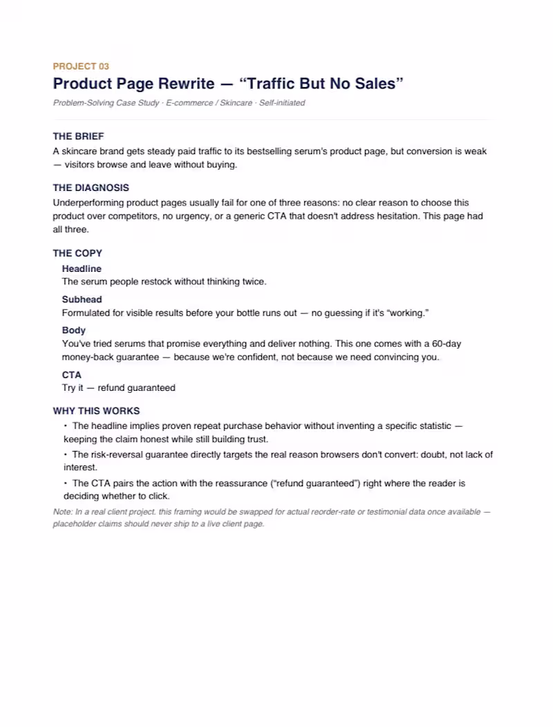 Cover image for Landing & Product Page Copy
