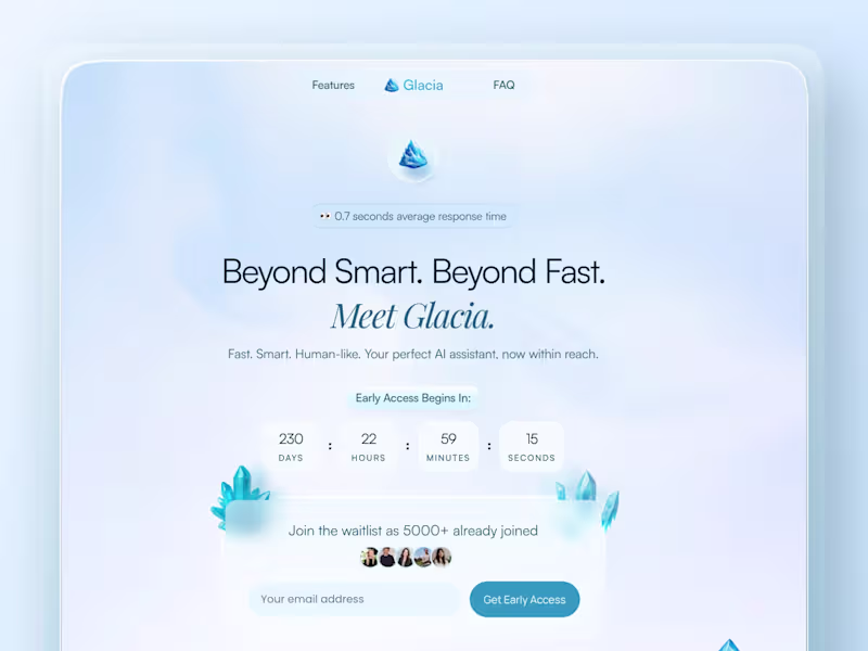 Cover image for Glacia- AI Chat Landing Page