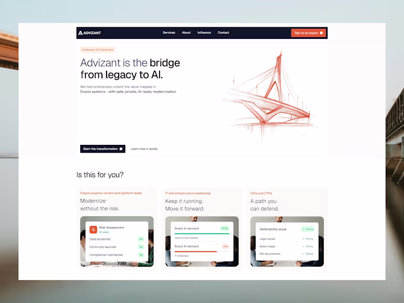 Cover image for Advizant Website Design and Development