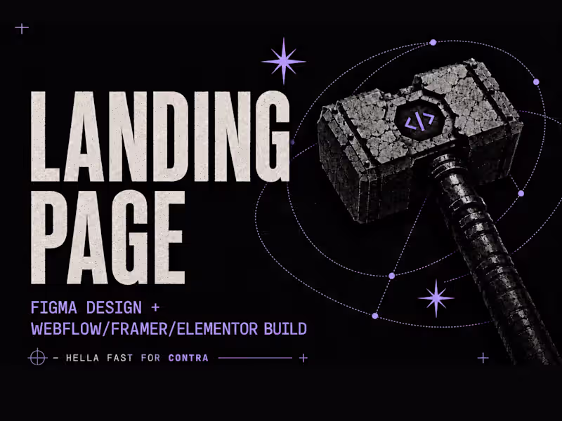 Cover image for Landing Page Design Service — Webflow / Framer / WP + Elementor