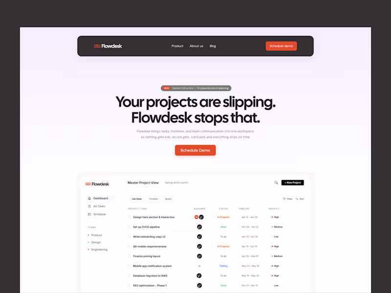 Cover image for Flowdesk Website Design and Development