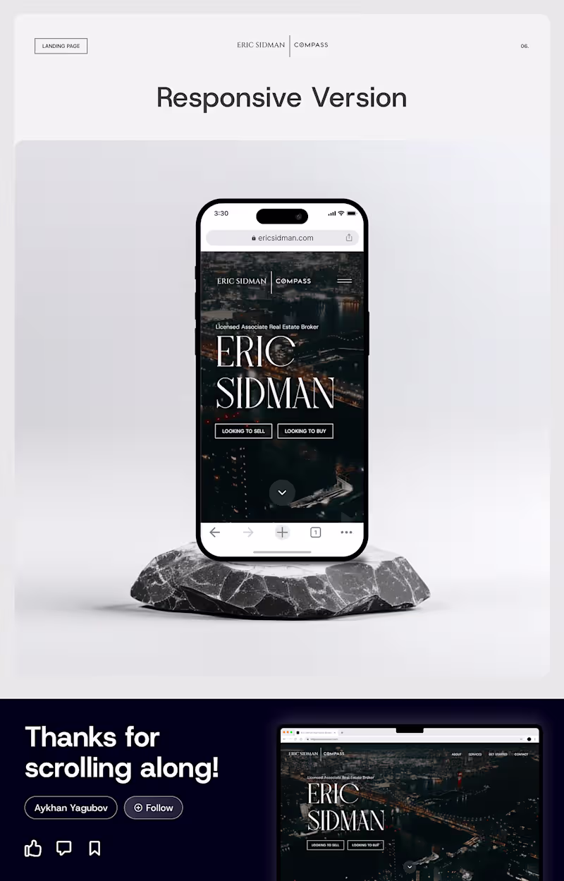 Cover image for "Eric Sidman Real Estate" - Landing Page :: Behance