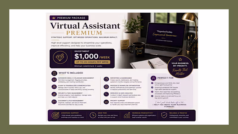 Cover image for Virtual Assistant-Premium Package