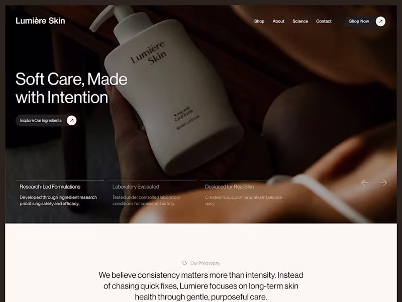 Cover image for Luxury Shopify Store Design for Lumière Skin