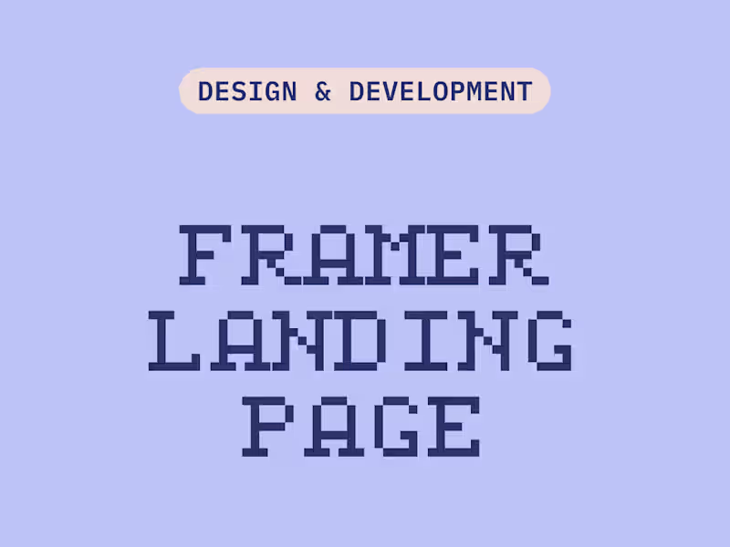 Cover image for Framer Landing Page (Design & Build)