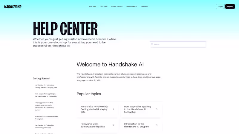 Cover image for Handshake AI Help Center