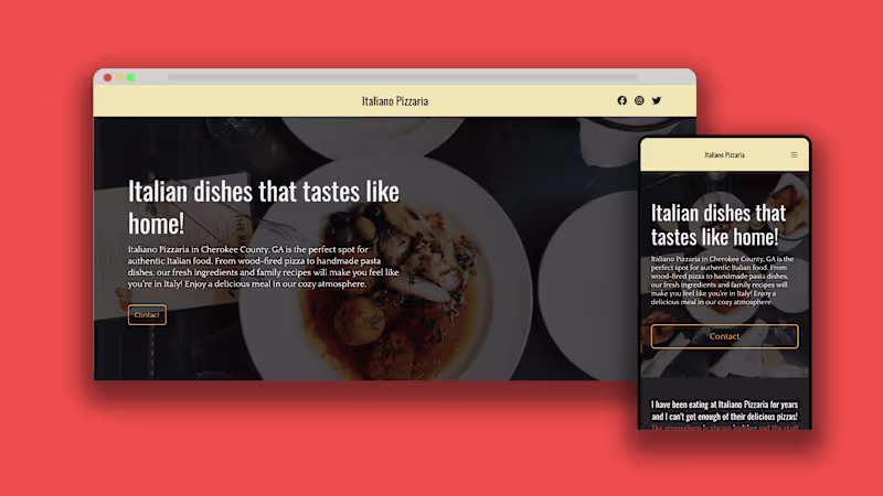 Cover image for Italian Restaurant Website Design 