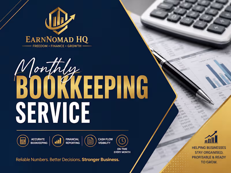 Cover image for Monthly Bookkeeping & Financial Reporting