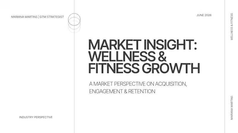 Cover image for Market Insight: Wellness & Fitness