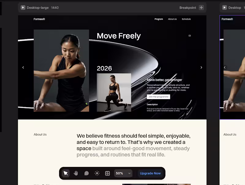 Cover image for Formes Fitness Landing Page Development
