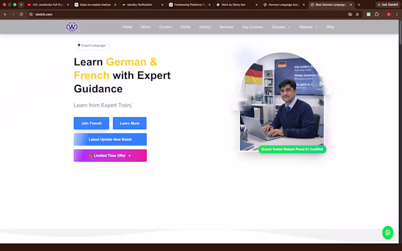 Cover image for German Language Academy website developed