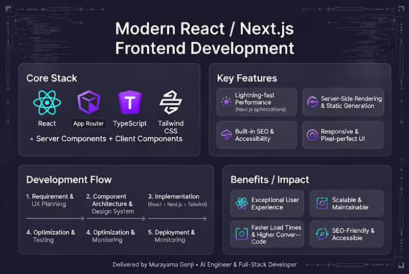 Cover image for Modern React / Next.js Frontend Development