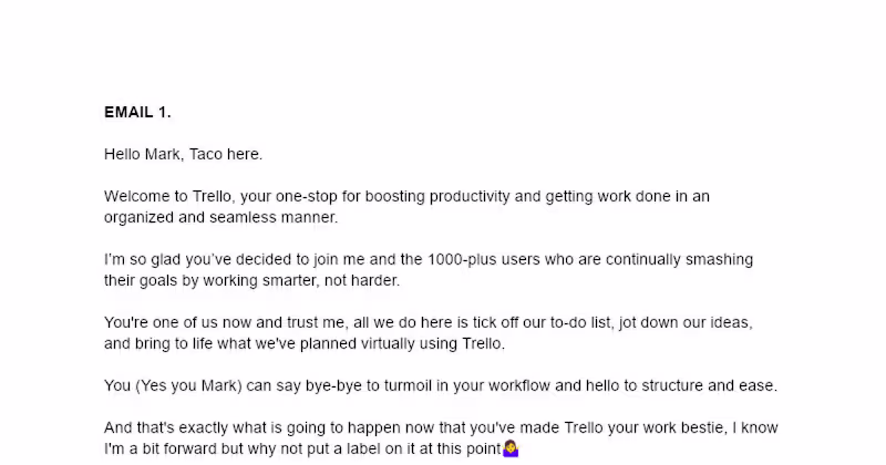 Cover image for Email Sequence for Trello. (Mock up)