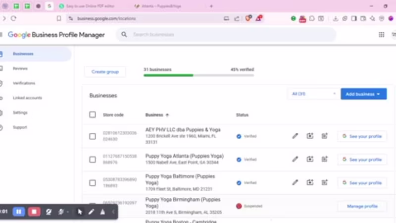Cover image for Puppy Yoga Google Business Profiles Setup and Reinstatement