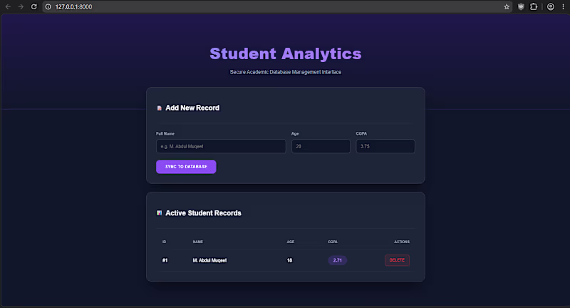 Cover image for Secure Student Management API