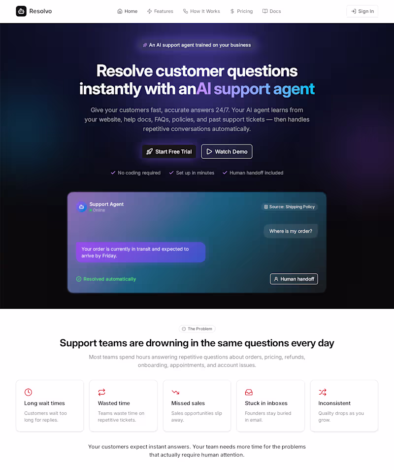 Cover image for AI Customer Support Agent for