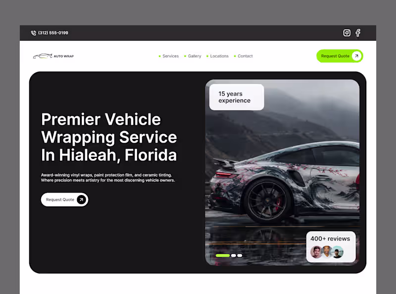 Cover image for auto wrapping service website.. what