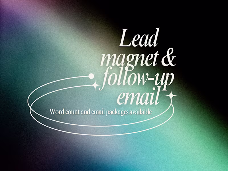 Cover image for Lead magnet & follow-up email content creation