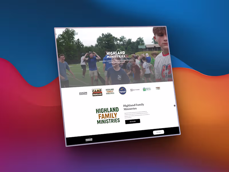 Cover image for Highland Ministries Website Redesign