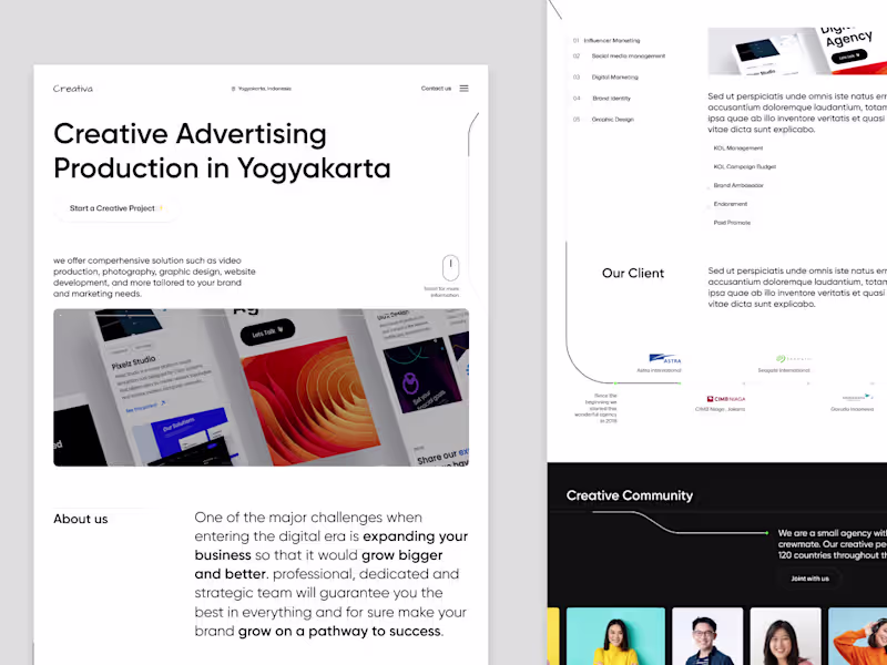 Cover image for Creativa Advertising Agency Website Redesign