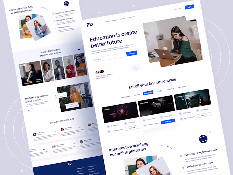 Cover image for Online Education Website / Landing Page
