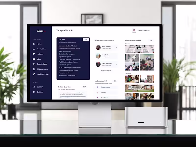 Cover image for  Doris School - UX/UI design, branding 
