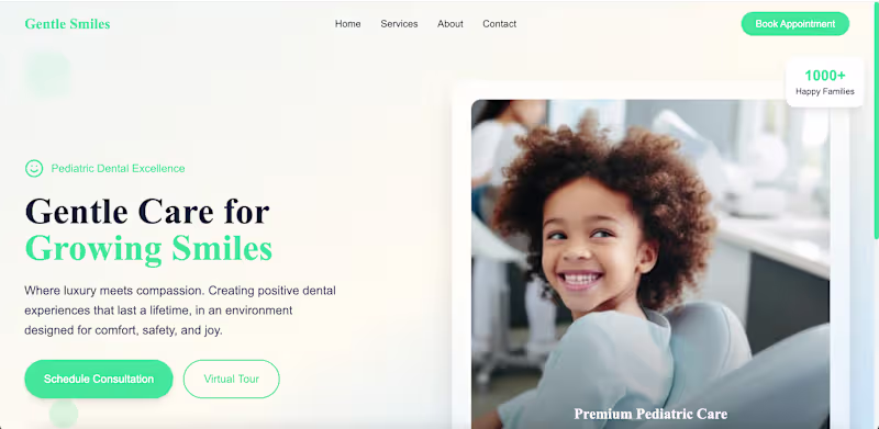 Cover image for Pediatric Dental Clinic Website Design