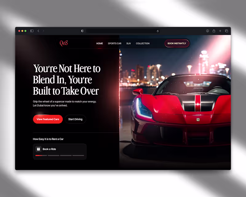 Cover image for Power Meets Prestige - Luxury Car Rental UI Concept