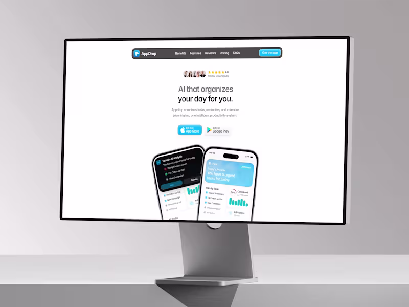 Cover image for Mobile app landing page design