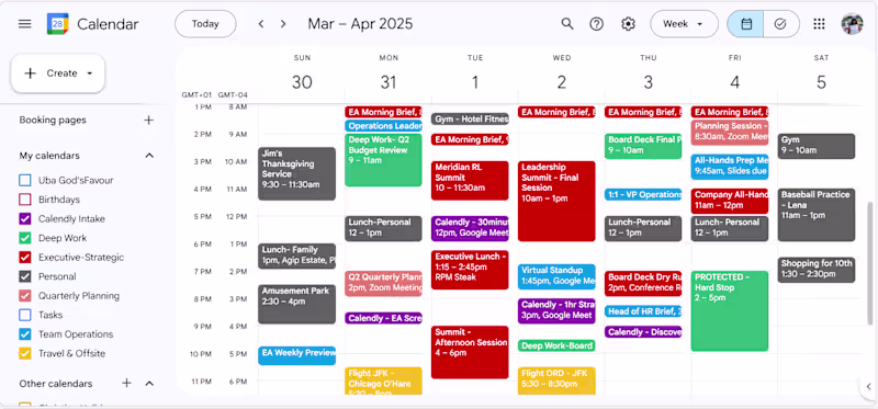 Cover image for A week's view of Calendar