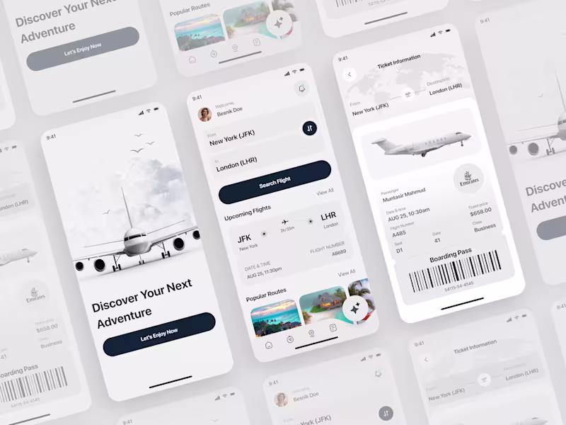 Cover image for AI-Powered Flight Booking App UI/UX Design Say goodbye to en...
