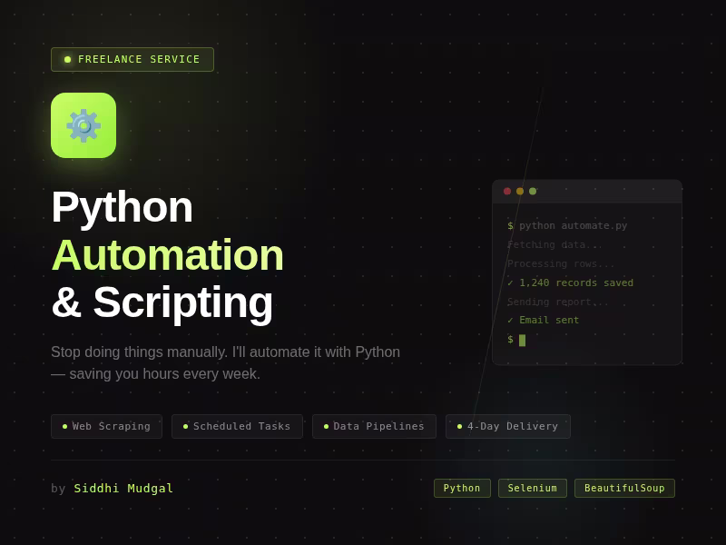 Cover image for Python Automation & Scripting