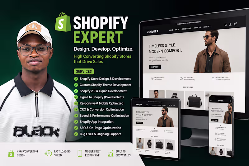 Cover image for You will get Premium Shopify Store with a Modern Design 