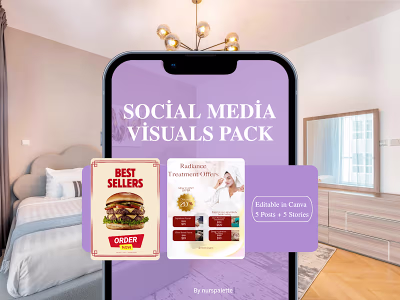 Cover image for Social Media Visuals Pack (5 Posts + 5 Stories)