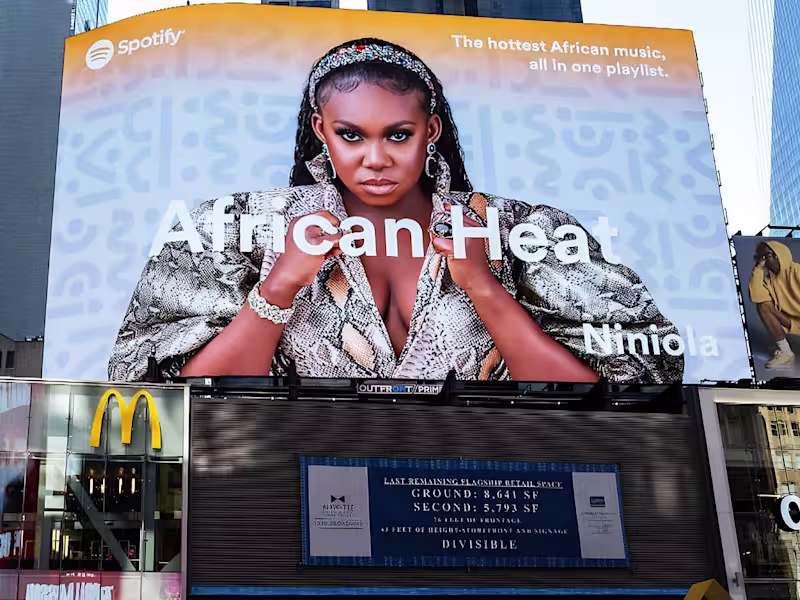 Cover image for Collaboration with Spotify, Niniola - Times Square NY