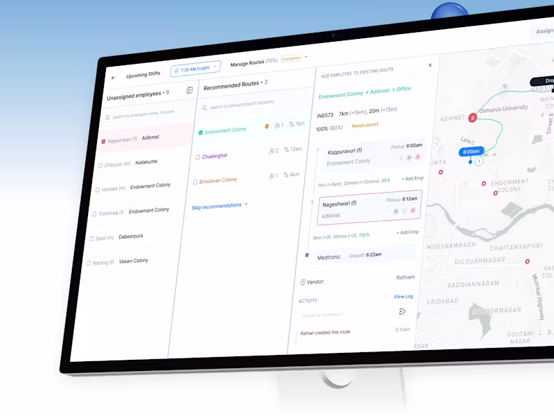 Cover image for Web App – Transit Management app for Ratham