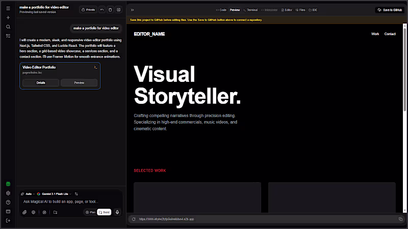 Cover image for a vide coding website just