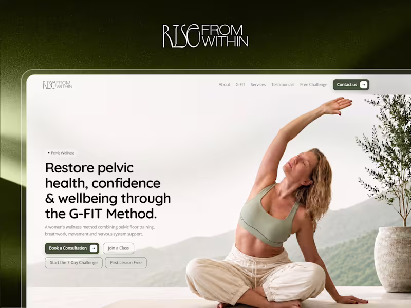 Cover image for Rise From Within : Women’s Wellness Brand Website