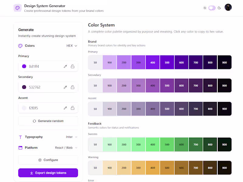 Cover image for Design System Generator App Development