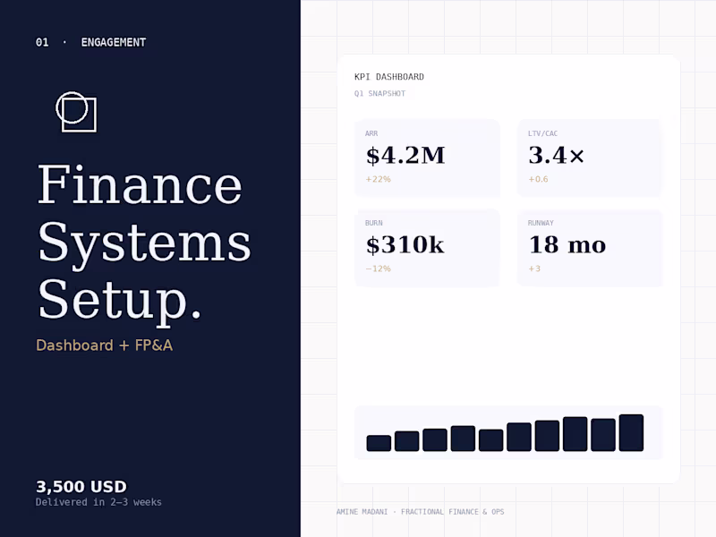 Cover image for Finance Systems Setup — Dashboard + FP&A