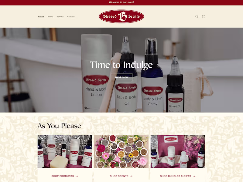 Cover image for E-commerce website for personal and home frangrance line