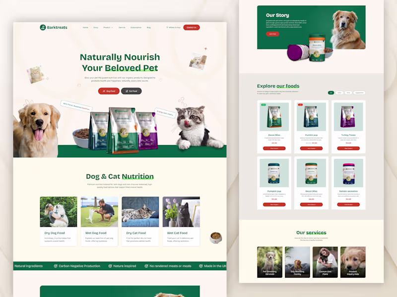 Cover image for Barktreats - Pet Care & Food Template