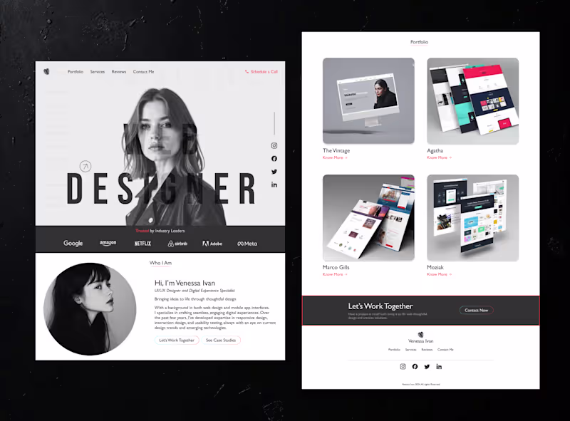 Cover image for Modern Minimalist Portfolio UI/UX Design