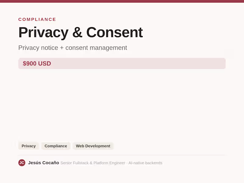 Cover image for Privacy & Consent Implementation