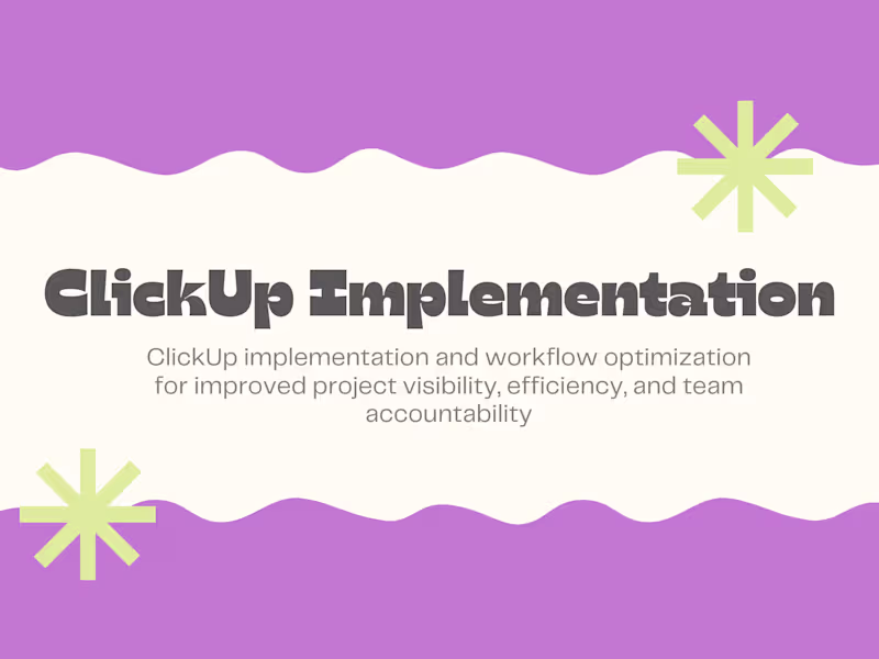 Cover image for ClickUp Implementation for Legal Services Agency