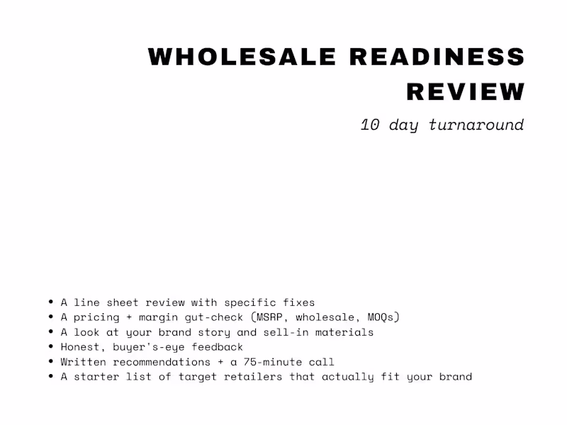 Cover image for Wholesale Readiness Review