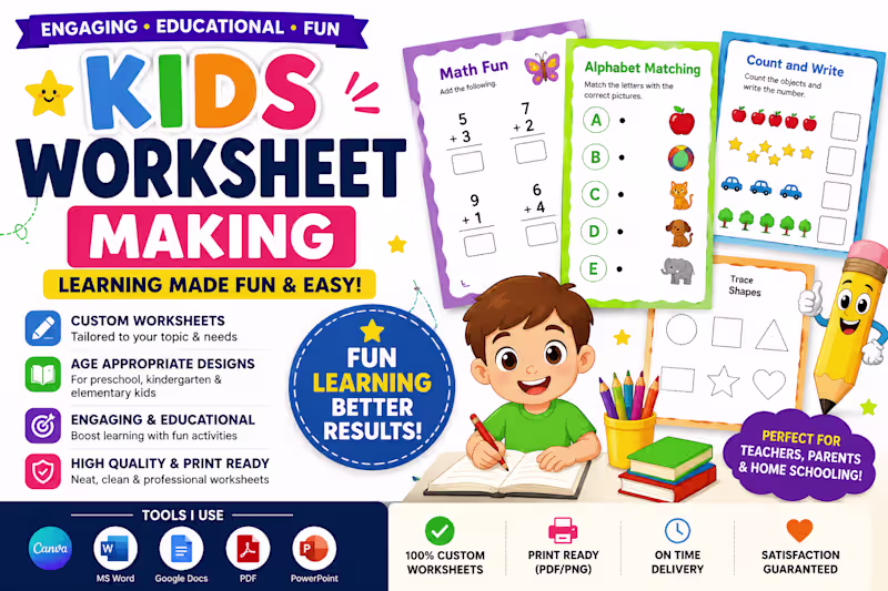 Cover image for WORKSHEETS FOR KIDS