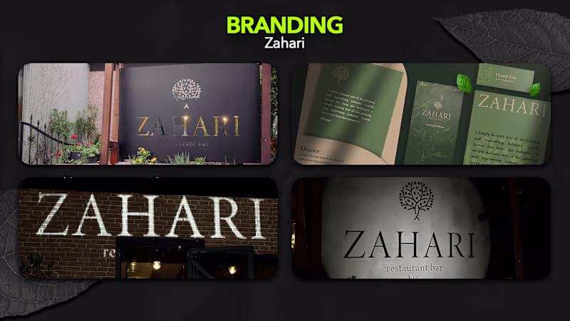 Cover image for Zahari Restaurant Bar Branding