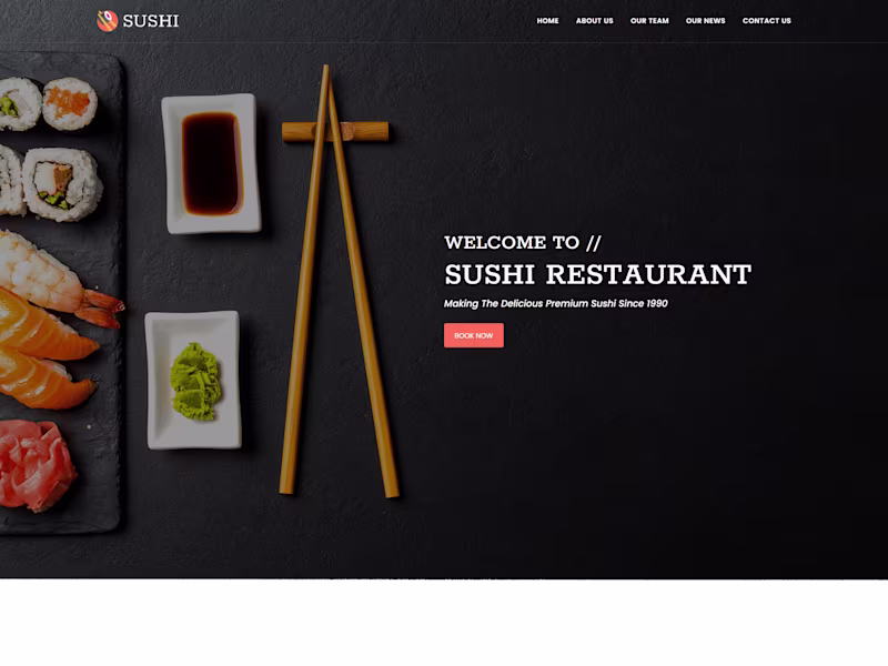 Cover image for GSushi responsive website design with WordPress
